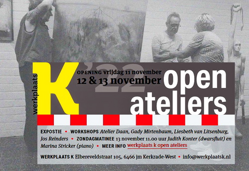 Open Atelier Weekend Werkplaats K: 11 t/m 13 november