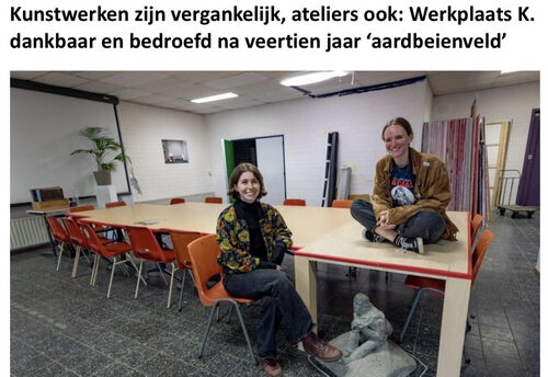 Werkplaats K sluit haar deuren.